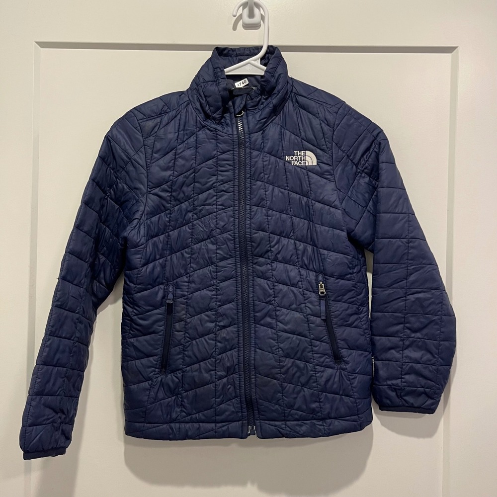 The North Face Youth Thermoball Eco Puffer Jacket Navy Blue Size 7/8 S/P